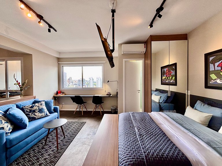 Studio com vaga na garagem Pinheiros Jardins SP