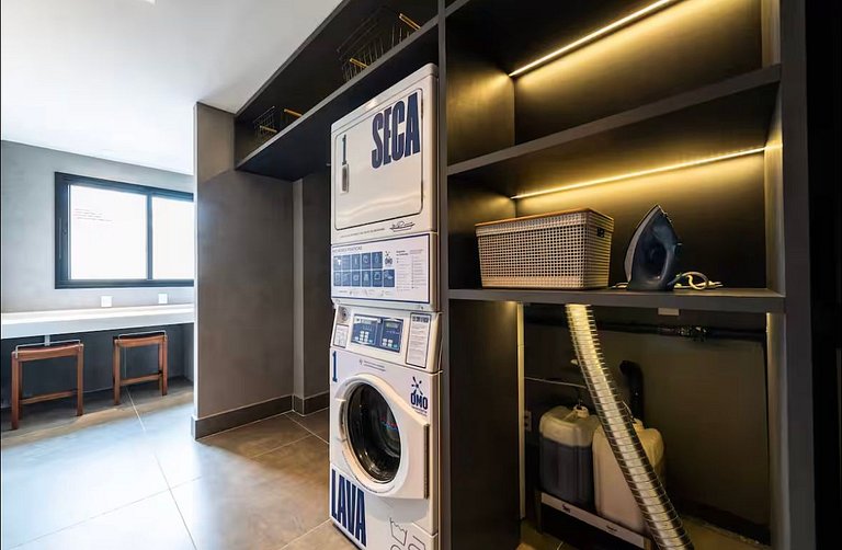 Studio planejado para longas estadias em Pinheiros