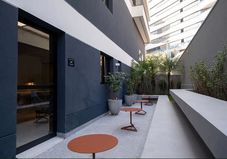 Studio planejado para longas estadias em Pinheiros