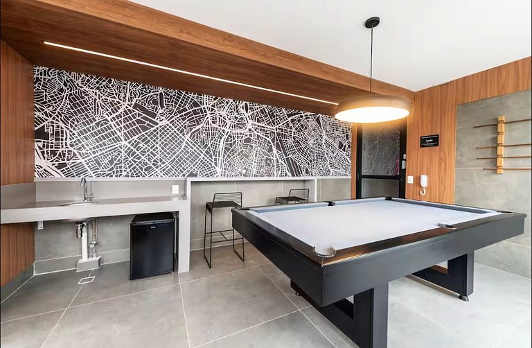 Studio planejado para longas estadias em Pinheiros