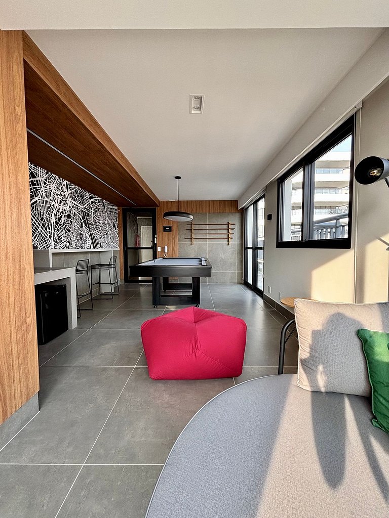 Studio planejado para longas estadias em Pinheiros