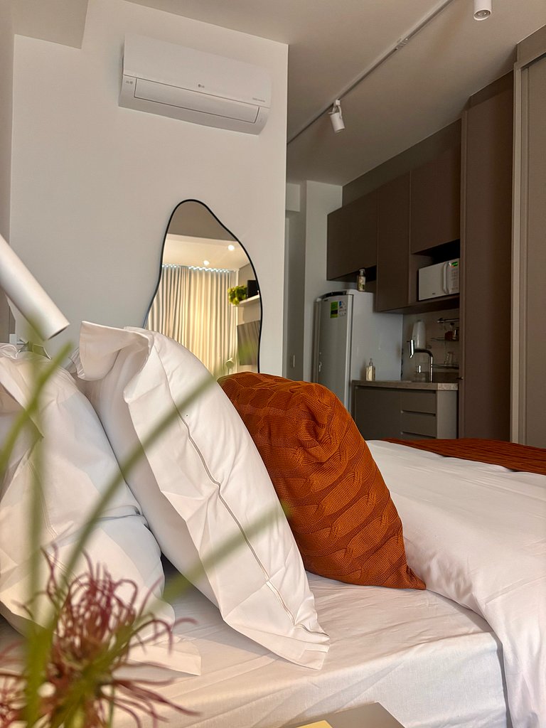 Studio no Jardins Ibirapuera com Garagem