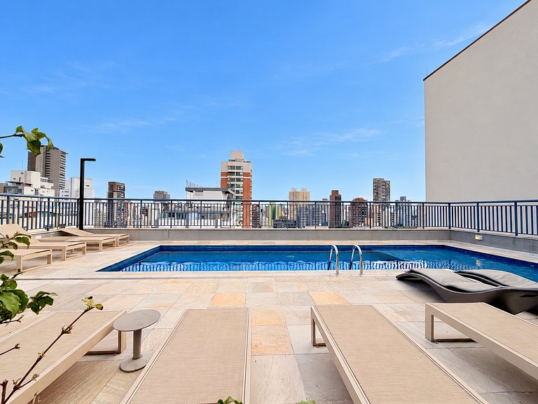 2 Quartos Boutique em Pinheiros | Vaga + Piscina